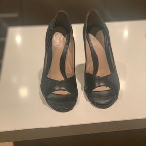 Fendi zucca print peep toe pumps